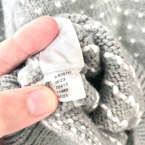 Ann Taylor Grey Puff Sleeve Bird's Eye Sweater Size M - Picture 5 of 6